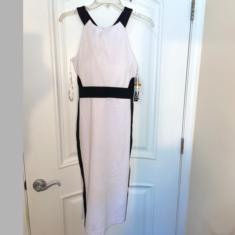 Open Shoulder Colorblock Mesh Inserts Dress